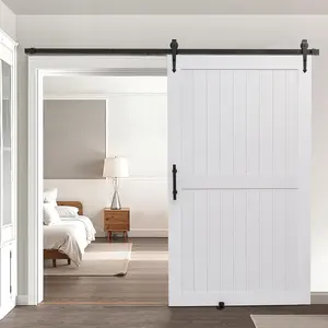 VEVOR Sliding Barn Door, 48 x 84 inch, High-Strength MDF Panel, Barn Door with Hardware Kit, Water-Proof PVC Surface, Easy to Install, H-Frame, Smoothly and Quietly Sliding for Living Room, Bathroom