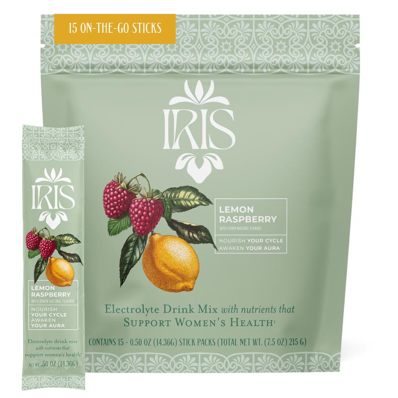 IRIS Variety Pack Hormone Health Electrolyte Drink Mix - 15 On-The-Go Sticks Variety Pack for PCOS Support & Ovarian Function with 40:1 Myo & D-Chiro Inositol, Magnesium, Prebiotic Fiber