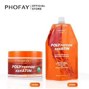 PHOFAY Collagen Jojoba Seed Oil Hair Mask,Gentle Deep Conditioning Scalp Care Specifically designed for straight, curly, dry, and frizzy hair ，Keratin hair mask  Repair hair Nourishing  moisturizing-598ml