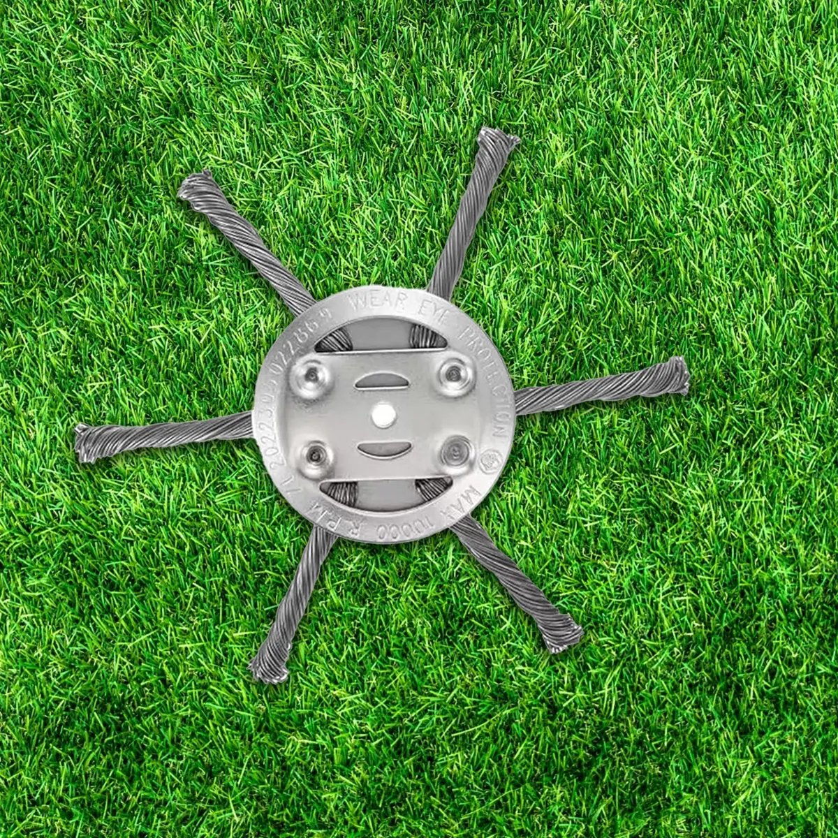 Heavy-Duty Universal Steel Wire Trimmer Head Replacement Tool, Weed Brush Cutter Attachment for Electric & Cordless String Trimmers, Fits 5mm/25mm Shafts, Ideal for Outdoor Spaces Grass & Moss Removal