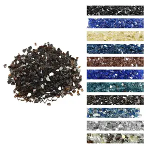 【Summervibes】VEVOR Fire Glass, 10 LBS / 4.5 KG High-Temperature Resistant Fireplace Rocks, 1/2-Inch / 12.7 mm Reflective & Smokeless Firepit Glass Rock, High Luster Stone Landscaping for Fire Pit Table, Copper