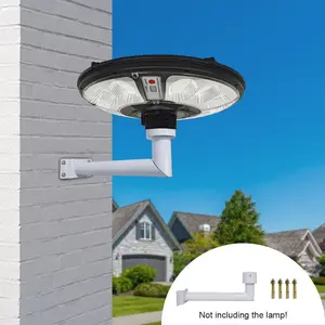 Solar Street Lamp Bracket Flying Saucer LED Lamp Arm, L-Shaped Outdoor Iron Garden Lighting Lamp Rack, Durable & Weather-Resistant Design