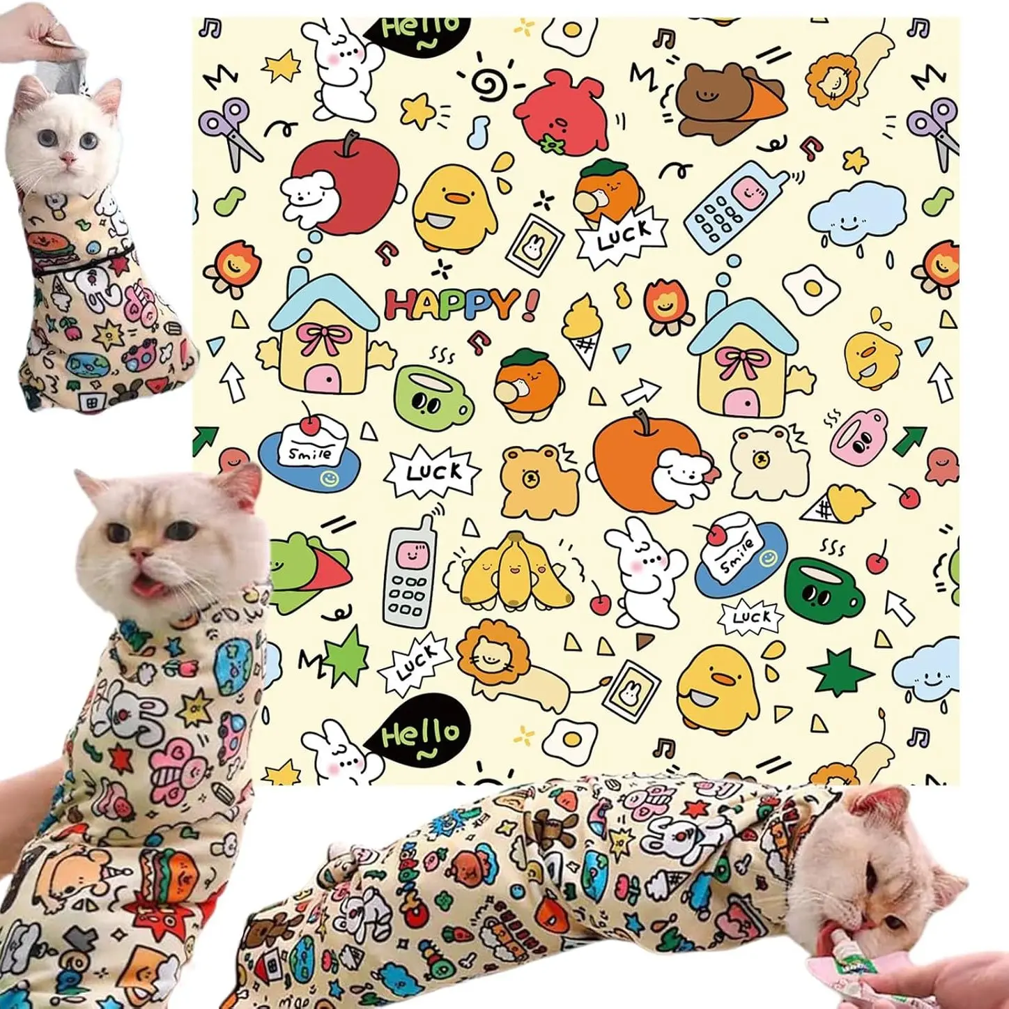 Cat Magic Bandage, Self-Adhesive Nail Clipper Strap, Anti-Bite, Anti-Catch, Multi-Functional Pet Tool, Calming Cat Grooming Wrap