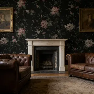 Rose Vintage Floral Self-Adhesive Wallpaper Roll 44cmx300cm, Cream Blush Peach Roses for Living Room Bedroom Bathroom Decor