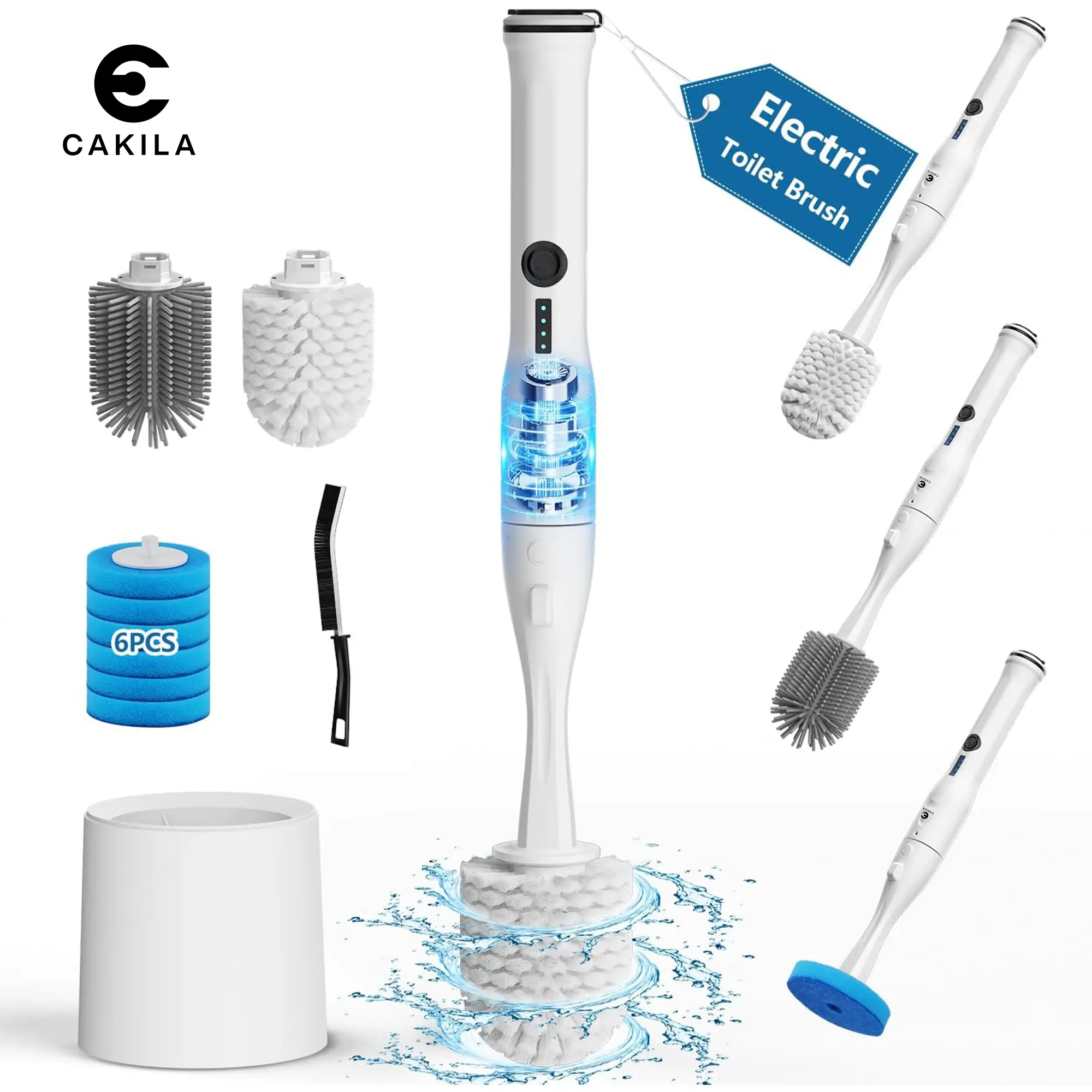 Electric Toilet Cleaning Brush - Cordless Bathroom Supplies Toilet Wand, Rechargeable Waterproof, Hard Nylon Head Tackles Tough Stains, 360° Rotating, 90 Min Runtime Supports Deep Cleaning, No-Hand-Touch Disposable, 2025 Upgraded Home Accessory
