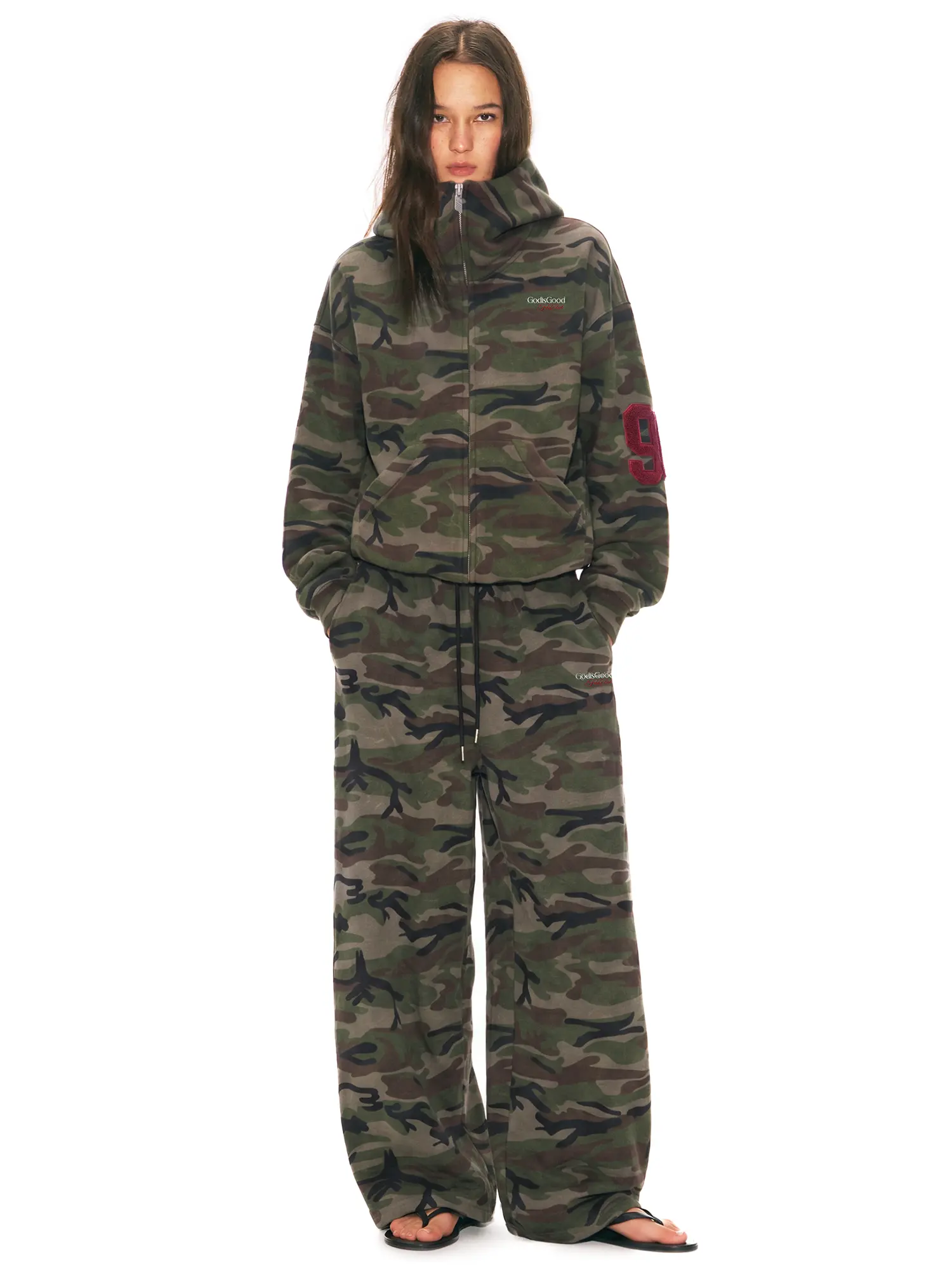 FDR Camo Print Zip-Up Hoodie, Unisex Oversized Heavyweight Sweatshirt with Embroidered Letter Detail,High Collar Big Hood Relaxed Fit Vintage Y2K Streetwear Jacket for Casual Everyday Wear#TikTokShopBackToSchool