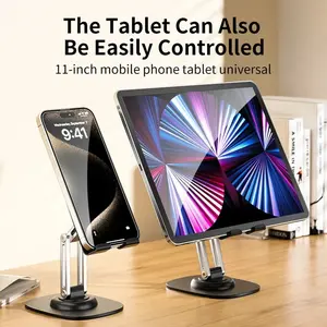 Adjustable, Portable, Foldable Mobile Phone & Tablet Desk Holder Mount for Smartphone, iPad, iPhone
