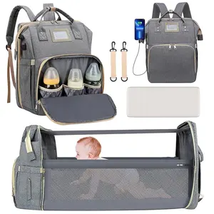 Diaper Bag Backpack with Changing Table, Large Capacity Insulated Baby Bag, Ultimate Travel Backpack for Modern Moms & Dads