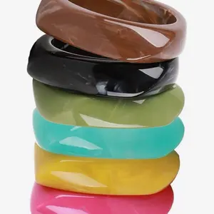 Colorful Acrylic Bangles - Vibrant Assorted Colors for Stylish Accessory Lovers