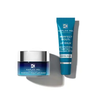 KAPLAN MD SKINCARE Perfect Pout Lip Mask + Lip Balm Duo SPF 30 - Aloe Berry Extracts & Papaya Enzymes for Hydration & Exfoliation