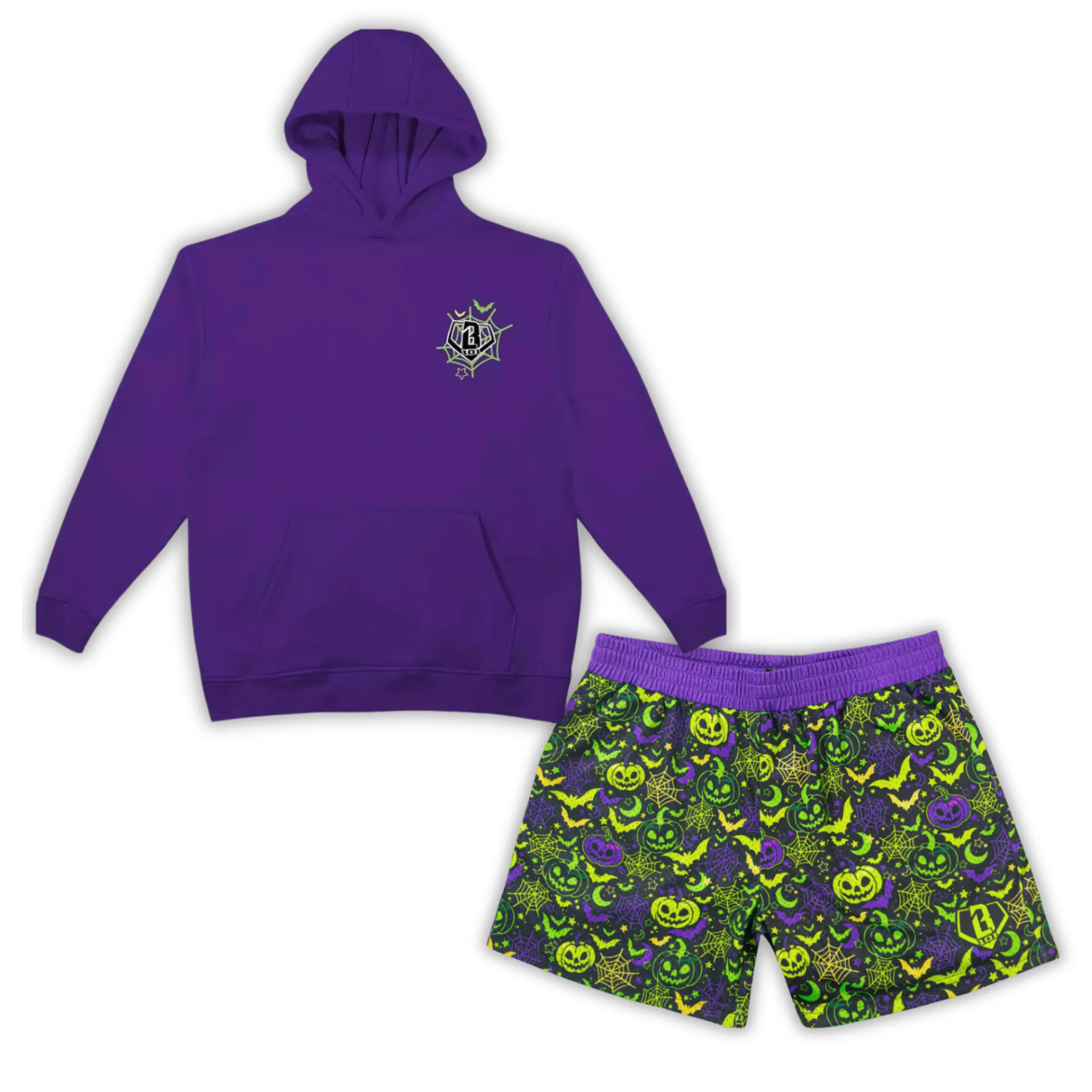 Baseball Lifestyle 101 Spooky SZN Halloween Hoodie & Mesh Shorts Set, Spooky Baseball Outfit for Youth & Adults