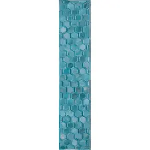 Natural Cowhide Hand Stitched Patchwork Runner Rug - 2' 5" X 12' 0"