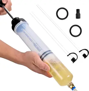 500CC Automotive Fluid Extractor Pump, Premium Manual Extraction & Fill Pump with 2 Hoses, Oil Syringe with Powerful Suction, Fluid Oil Change Evacuator