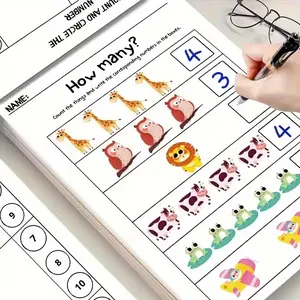 64 Pages Math Practice Workbook for Kids, School Supplies, Learning Materials, Teaching Supplies, Learning Tool, Numbers 1-20 Tracing, Addition and Subtraction Exercises, Monster Theme with Colorful Pages
