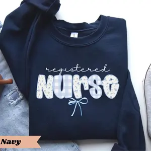 Registered Nurse Shirt Or Sweatshirt, RN Graduation Gift, Cute Nurse T Shirt, Floral RN Design, Nursing School Grad Gift, Nurses Week Womens Unisex Top