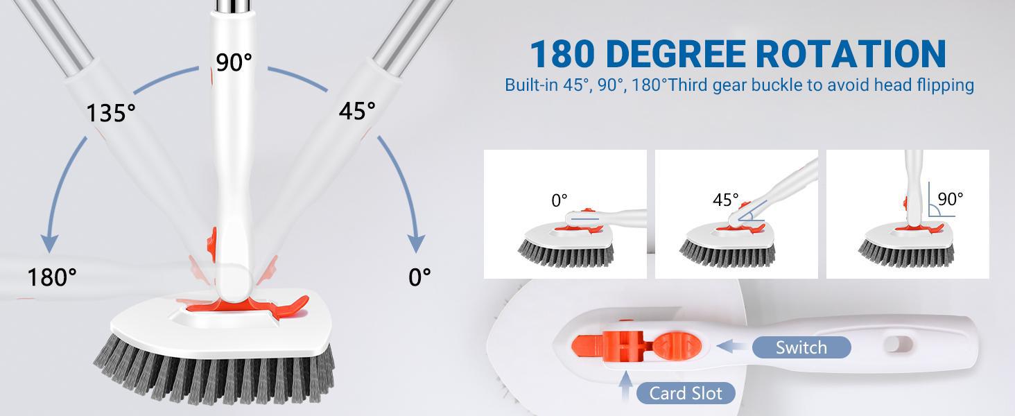 GLUMZRK 3-in-1 Floor Scrub Brush with 52-in Adjustable Long Handle & 3 Detachable Brush Heads - Cleaning Tools for Long Reach Multi-Surface Clean in Bathroom, Kitchen GLUMZRK 3-in-1 Floor Scrub Brush with 52-in Adjustable Long Handle & 3 Detachable Brush Heads - Cleaning Tools for Long Reach Multi-Surface Clean in Bathroom, Kitchen