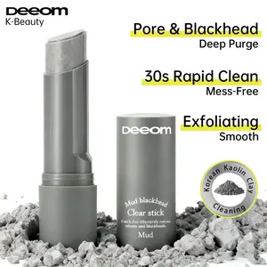 Deeom Korean Pore & Blackhead Stick for Oily & Combination Skin Deep Cleansing Gentle Exfoliation Soothing Hydration with Kaolin Clay Charcoal & Walnut Shell Powder Complex Specialized Blackhead Care - Moisturizer
