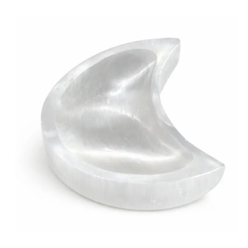 Selenite moon bowl