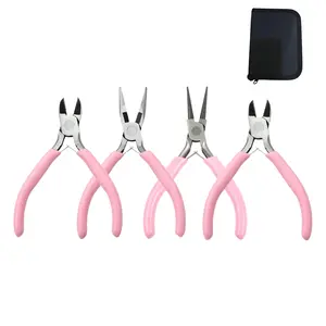 Pointed Nose Pliers Set, DIY Jewelry Making Tools, Multifunctional Round Head Mini Beading Tool for Home & Professional Use, Hand Tools