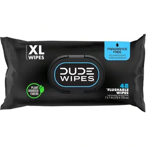 Flushable Wet Wipes – Unscented, Extra Large (48 Count Dispenser)