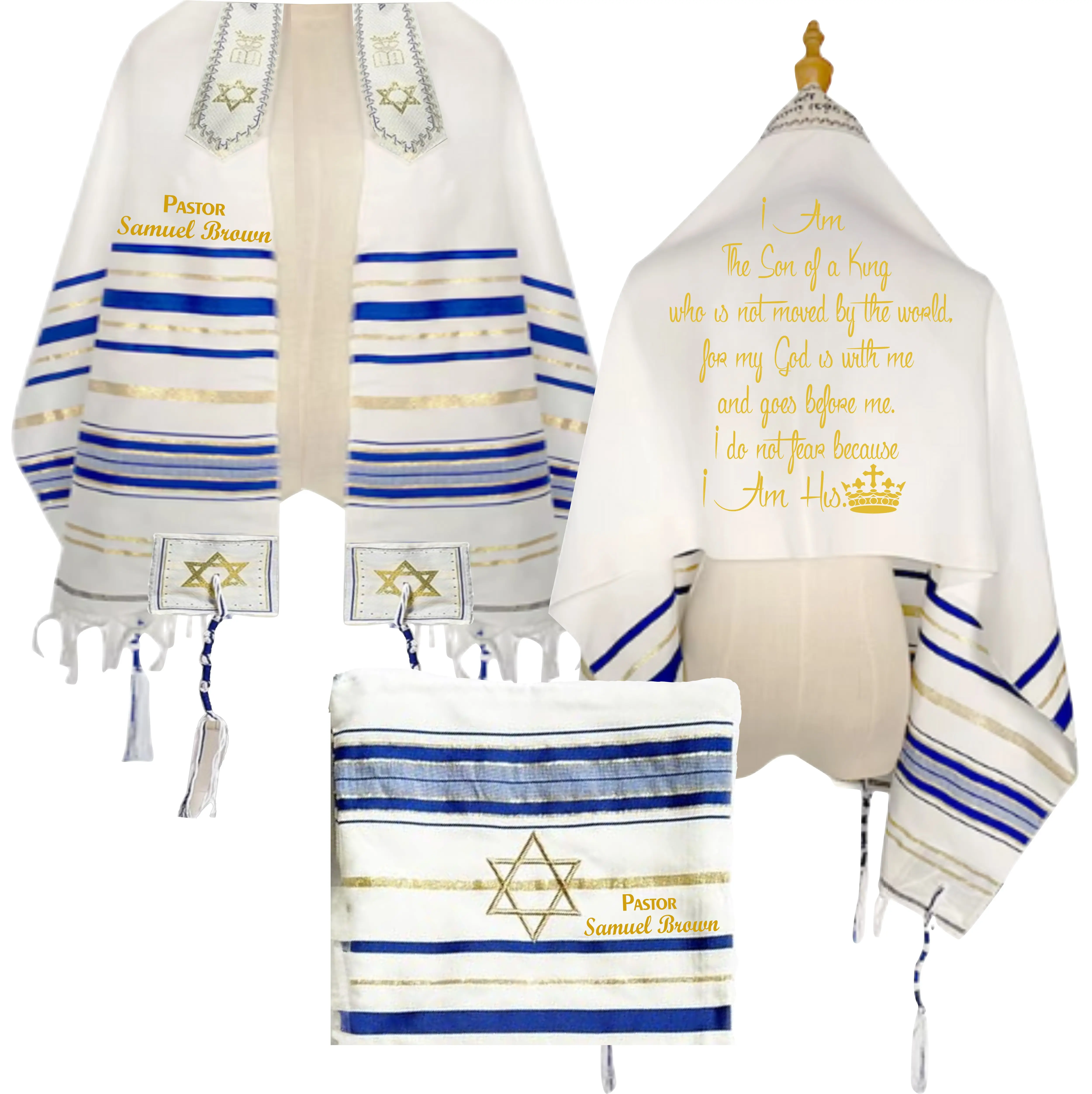 Personalized Prayer Shawl with Name & Scripture | Christian Messianic Tallit | Faith-Inspired Comfort Gift for Men & Women