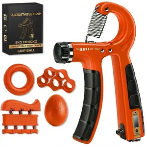 Grip Strength Trainer with Finger Exerciser, Hand Grip Strengthener, Finger Stretcher,Grip Ring & Stress Relief Ball for Muscle Building and Injury Recover hand extension exerciser Outdoorfun