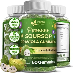 【FreshDrinkUS】 Premium Soursop Graviola Gummies – 60 Gummies, 30 Days Supply – 10-in-1 Superfood with Sea Moss, Turmeric, Ashwagandha & Elderberry – Vegan, Non-GMO, Gluten-Free Daily Immune & Wellness Support