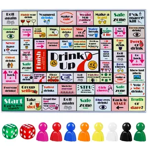 Adults' Leather Mat Drinking Board Dice Game, Fun Party Interaction Gaming for Birthdays & Gatherings, Suitable for Ages 14+ (2-8 Players)