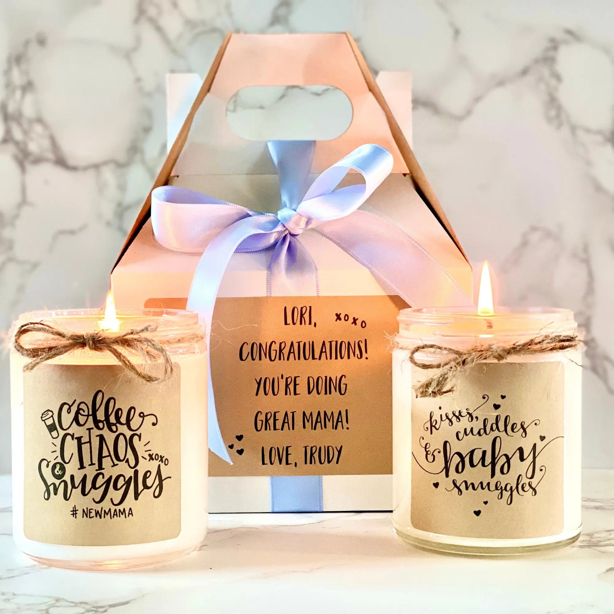 New Mom Gift Box, Postpartum Care Package, First Mom Gift, Soy Candle Set, New Mom Gift Set, Postpartum Gift, Personalized Gift