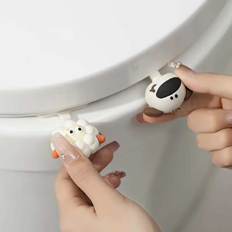 2pcs/set Cartoon Toilet Lid Lifter Handles - Easy-To-Use Bathroom Restroom Toilet Seat Lifters with Anti-Dirty Design, No-Electricity Home Essential Accessories, Bathroom Accessory