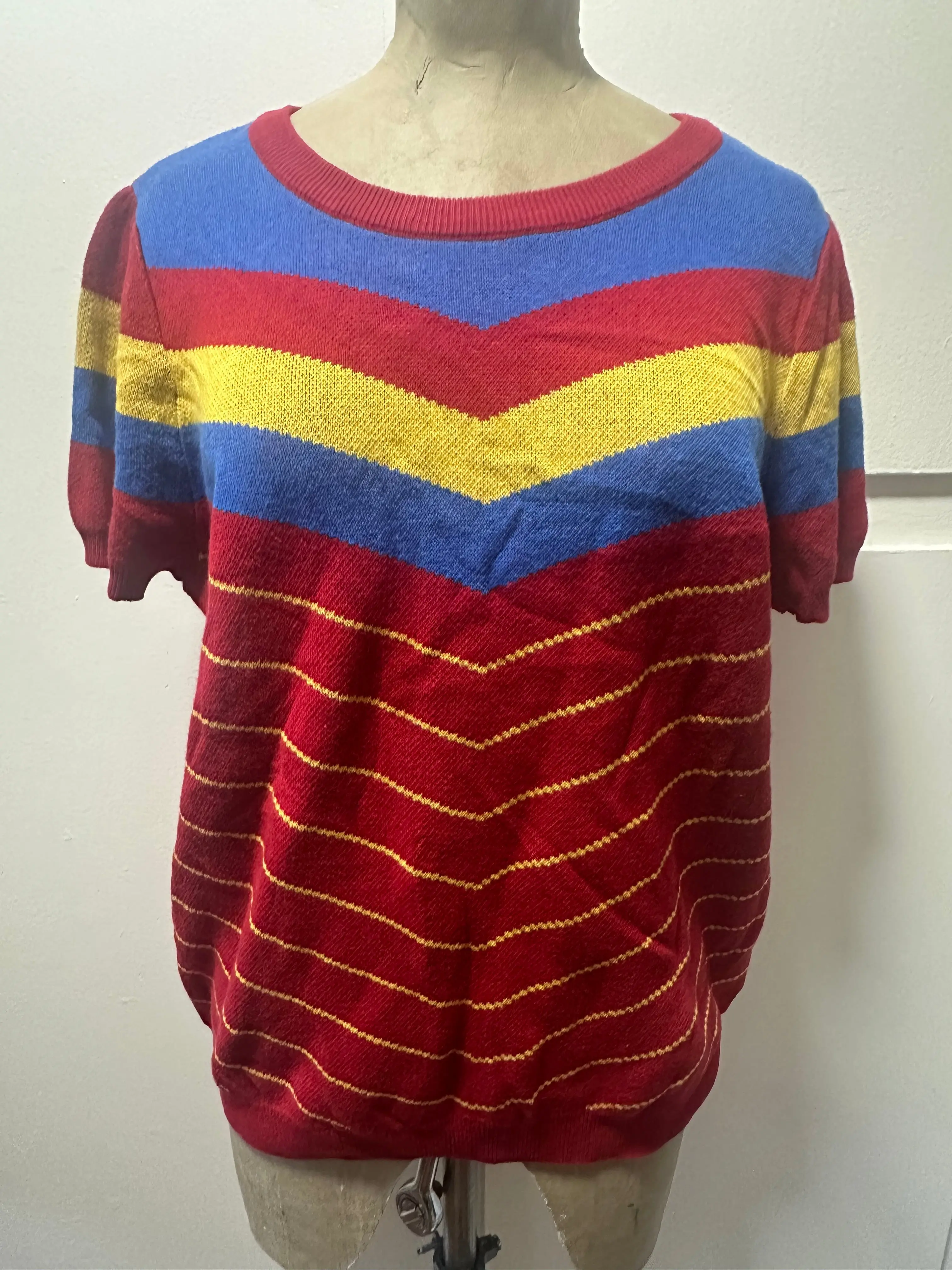 ModCloth Nostalgic Bliss Short Sleeve Sweater Size L