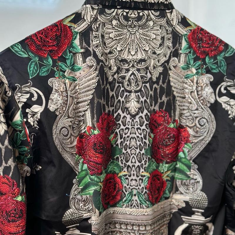 BARABAS Belica Rose Luxury Western Dress Shirt for Women - Snack