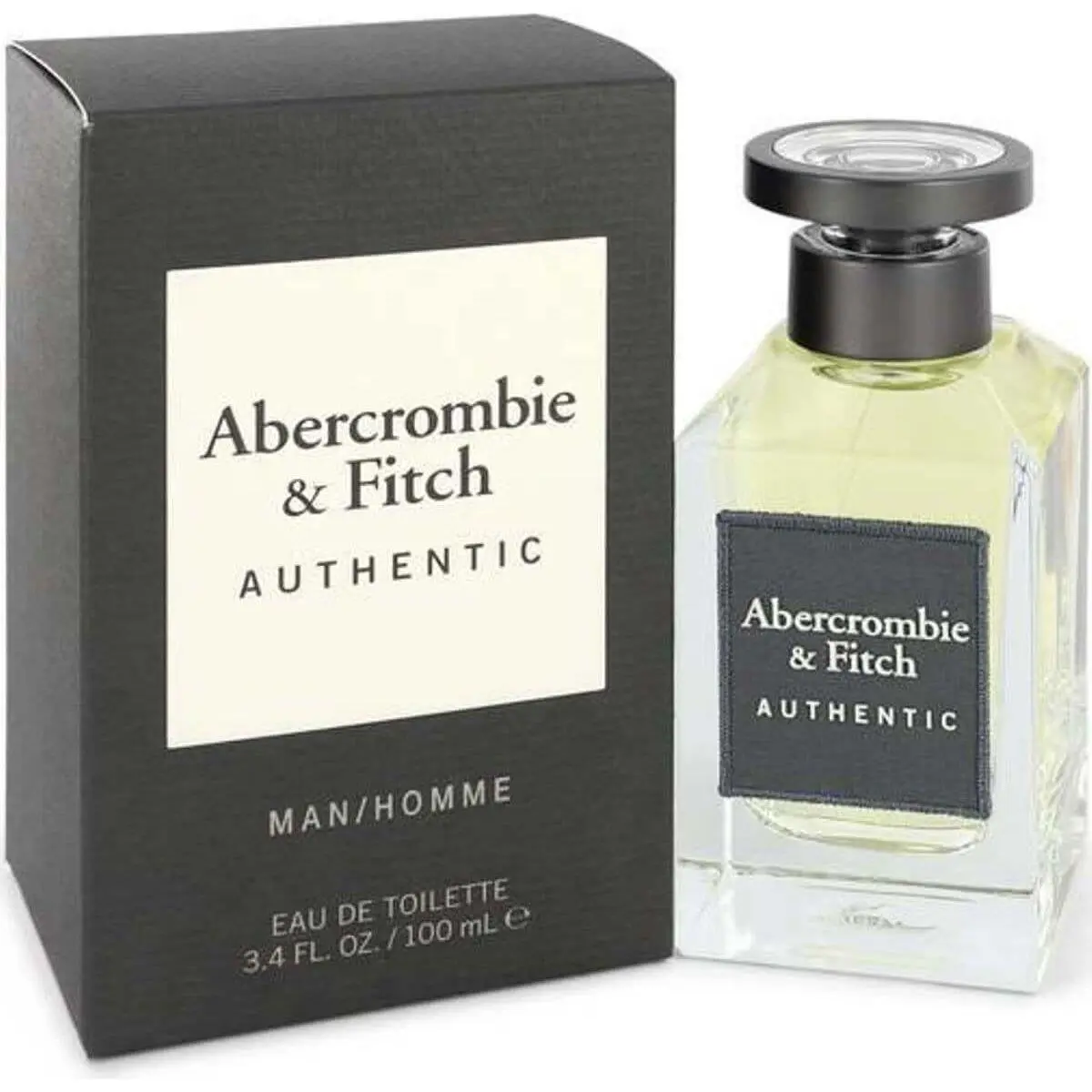Abercrombie & Fitch Authentic Eau de Toilette, Aromatic Citrus Men's Fragrance, Fresh Spicy Cologne Spray, 3.4 fl oz / 100 ml, Aromatic Citrusy Perfume, Masculine Edt