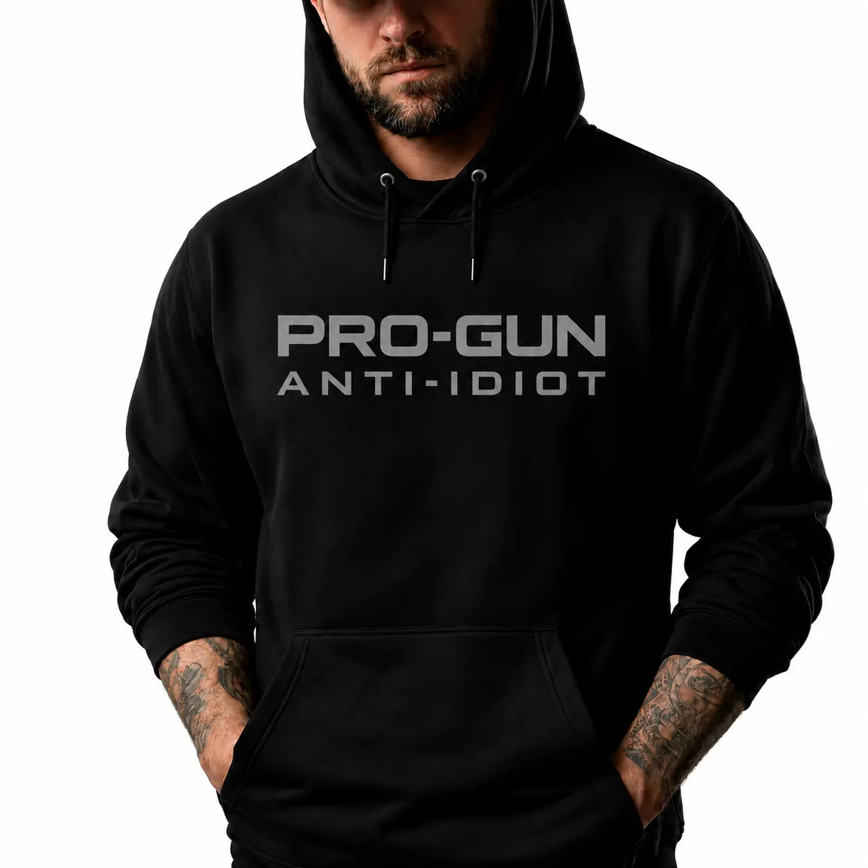 Women's Oversized Long Sleeve Loose-Fitting Casual Hoodie - Unisex 2nd Amendment Patriotic Graphic Pullover, Pro-Gun Freedom Supporter Comfy Fleece Top, Anti-Idiot Streetwear Gift Apparel