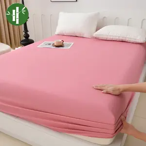 1 piece of bamboo fiber solid-color bedsheet (30% bamboo fiber content), eco-friendly, soft and comfortable bedding, suitable for bedrooms and guest rooms, Breathable sheets. (No pillowcase included)
