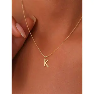 1pc Exquisite Fashion Jewelry Necklace, Stainless Steel A-Z,26 English Initials Pendant, Holiday Gift, Suitable For Women To Wear Daily Stainless Steel Letter Pendant Necklace