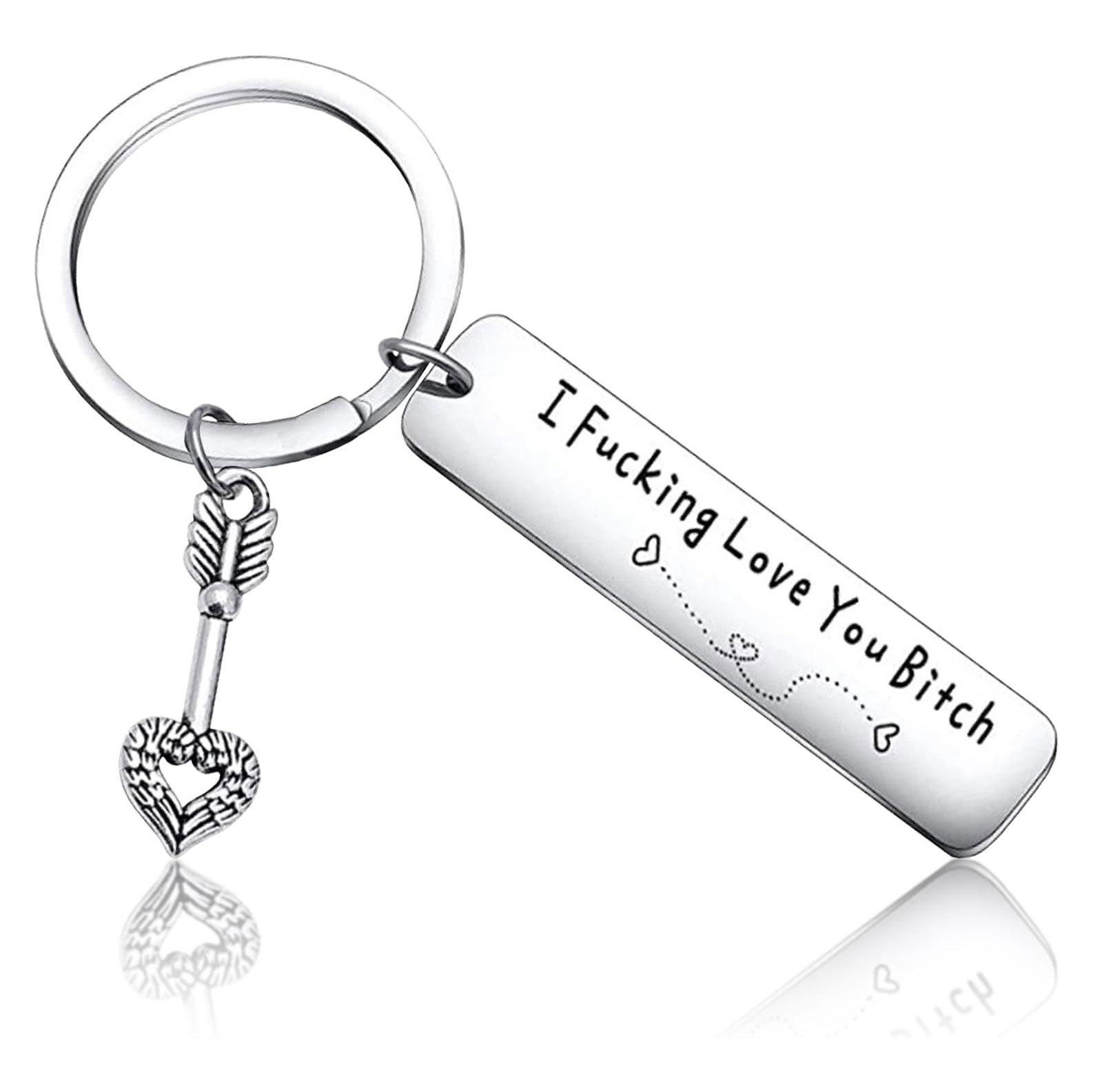 Best Friend Keychain for Women, Stainless Steel Key Chain Engrave I Fking Love You Bith Birthday Christmas Friendship Gift for Bestie Best Friends Female Bff Best Friend Keychain for Women, Stainless Steel Key Chain Engrave I Fking Love You Bith Birthday Christmas Friendship Gift for Bestie Best Friends Female Bff