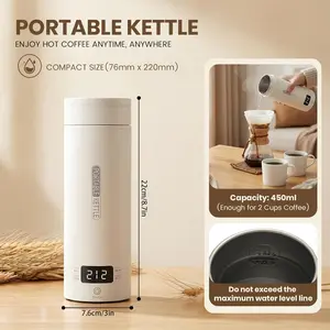 Portable Electric Kettle Travel Electric Kettle (Plug-in version), Mini Tea Coffee Kettle Water Heater with 4 Temperature Controls, Household Appliances for Home Kitchen, Compact Fast Heating Kettle for Daily Use