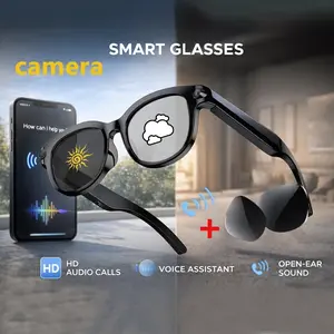 AI Smart Glasses Support HD Video Recording Wireless Calling Stereo Music Playback Built-in Voice Assistant 290mAh Long Battery Life Wearable Smart Eyewear Outdoor Sports Driving Hands Free Smart Glasses For Men Women Daily Travel Entertainment ou