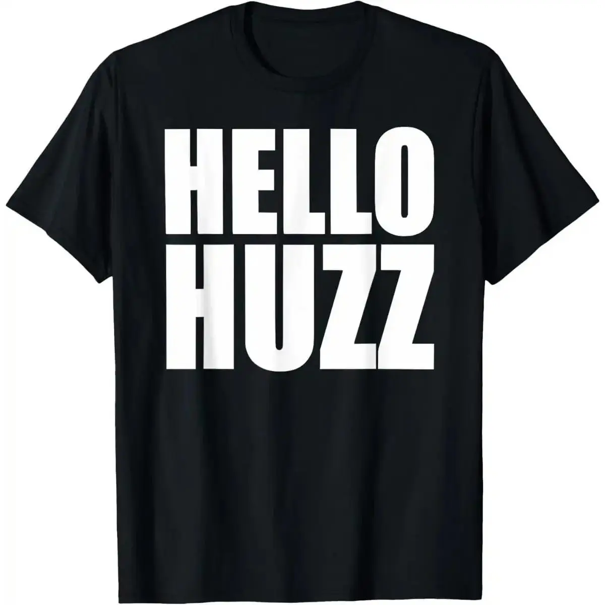 Men's Round Neck Relaxed Fit Short-Sleeve Pure  Graphic T-Shirt - Comfy, Breathable, Hello Huzz Rizz Joke Funny Brainrot Meme Design, Ideal Gift Option, Funny Short-Sleeve T-Shirts, Shortsleeve, Funny Men's Short-Sleeve T-Shirts