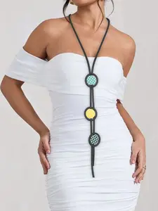 Fashionable Plaid Pattern Accessory, Casual Chic Women's Jewelry, Modern Style Daily Wear Necklace, Perfect for Office and Dates