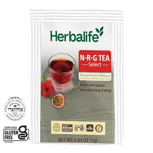 Herbalife NRG Tea Select Passion Fruit Hibiscus Drinks - 30 Single-Serve Packs, Low-Calorie Instant Caffeinated Beverage with Green Tea Extract for Adult Daily Energy Support