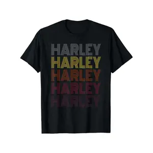Harley Name Retro Vintage Style Personalized Harley T Shirt 100% Cotton Casual Tshirts Crewneck T-Shirt Short Sleeve Unisex Graphic Tee for Men Women Adults Classic Menswear Top 521
