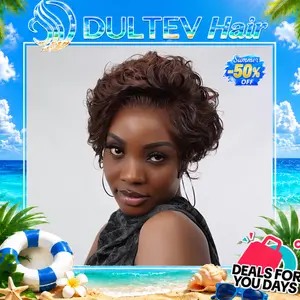 Dultev 13x6 Glueless Bixie Cut Wigs 008 for Women 180% Density Wear Go Lace Front Layered Luxury Beauty Curly HD Human Hair Wig#SummerVibes summerwins