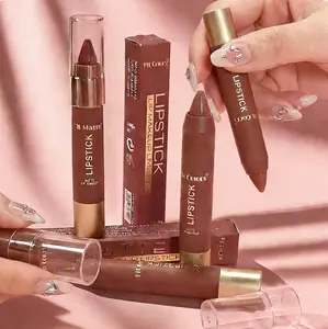 6-color matte chocolate lipstick, smooth and easy to apply, with a delicate texture, even color in one swipe, allowing beginners to easily achieve a perfect lip shape