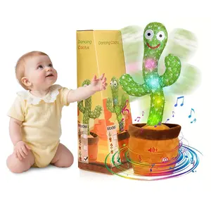 EMOIN Dancing Cactus Toy,Musical Toy Interactive Toy Mimicking Repeating What You Say, Toddler childhood stuffed animal Baby Toys Easter for Baby LED Musical Toy Montessori Toys perfect present memorable gift