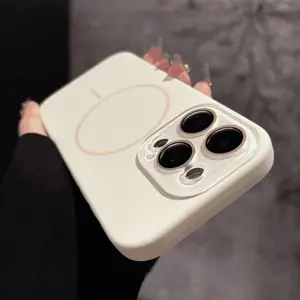 Magnetic Liquid Silicone  Magsafe Soft Phone Case for IPhone 17 16 15 14 12 13 17 Pro Max Wireless Charging Full Cover