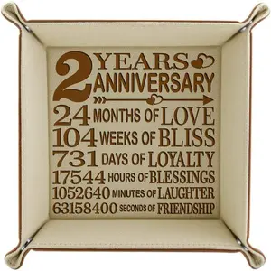 2  Anniversary Traditional  , 2nd Wedding Anniversary, Engraved  Organization  Tray