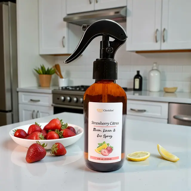 CitrisSan Strawberry Citrus Room & Car Freshener Spray - Natural High-Quality Fragrance Scent for Linens & Car Interior - Home Fragrance Supply