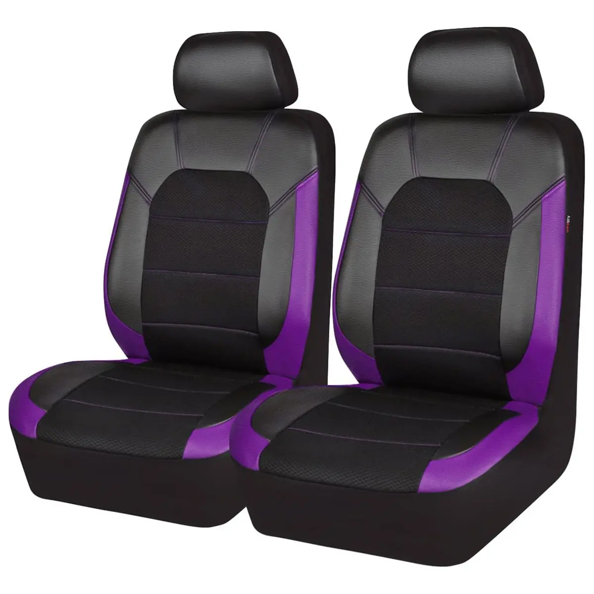 Black Purple-Two Front  Leather Car Seat Cover
